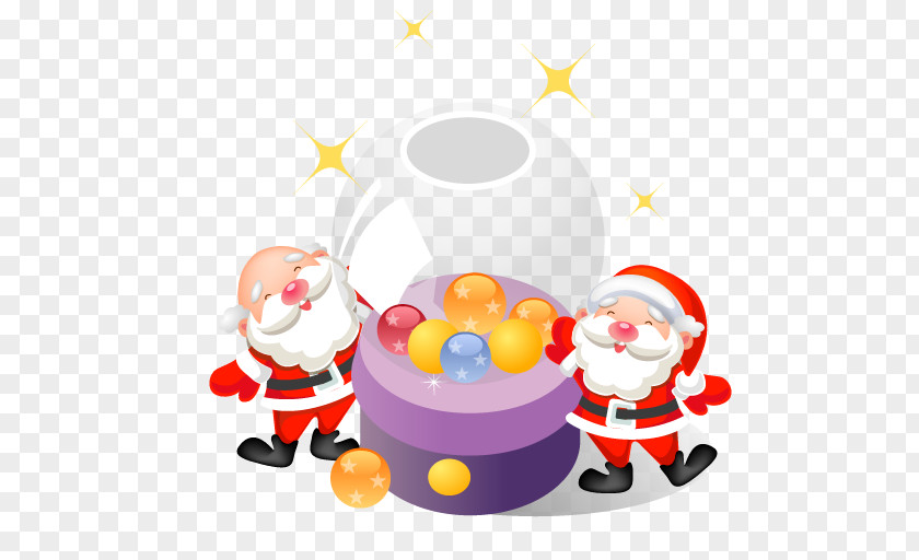 Santa Christmas Balls Food Ornament Illustration PNG