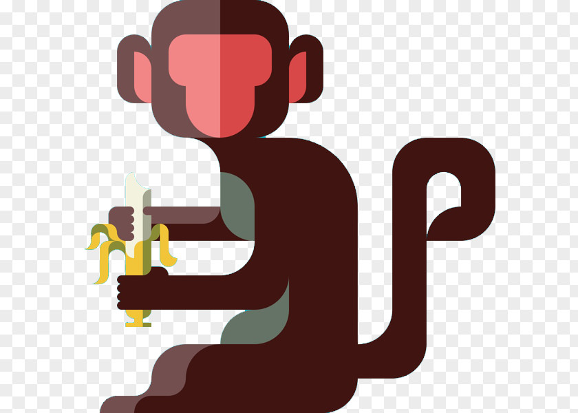 Flat Monkey Design PNG