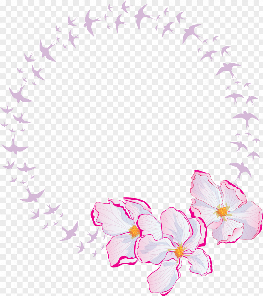 Flower Circle Frame Floral PNG