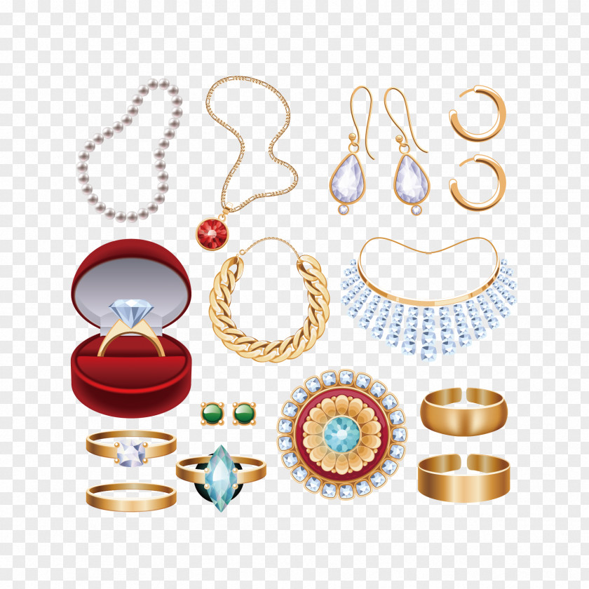 Vector Necklace And Ring Pearl PNG