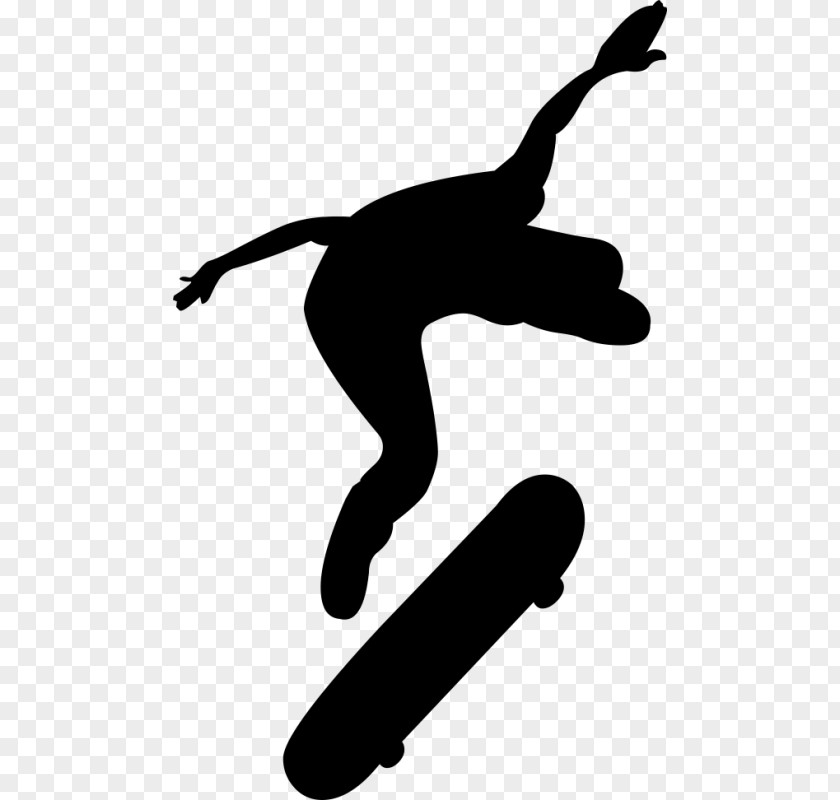 Skateboard Silhouette Finger Black Clip Art PNG