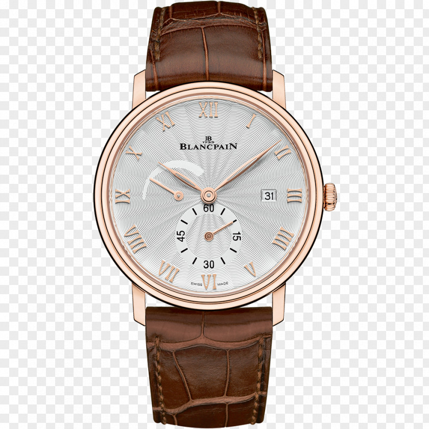 Blancpain Watch Gold Coffee Color Male Table Villeret Dial Quantixe8me PNG