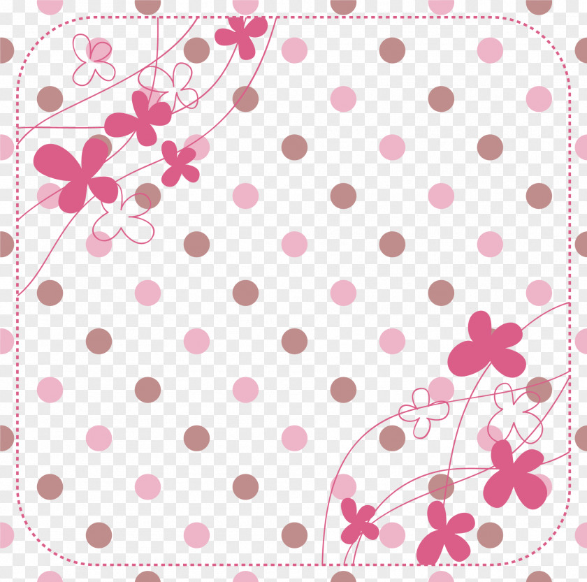 Hand Drawn Pink Flower Dots PNG