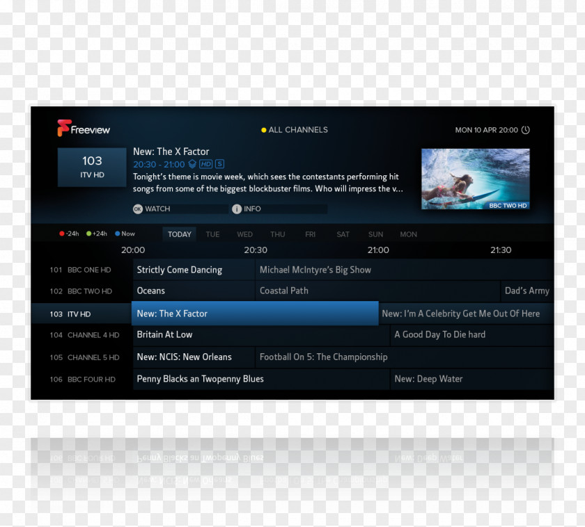 Fourhd Freeview High-definition Television Set-top Box Electronic Program Guide PNG