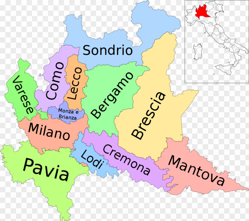 Map Regions Of Italy Province Brescia Provinces PNG