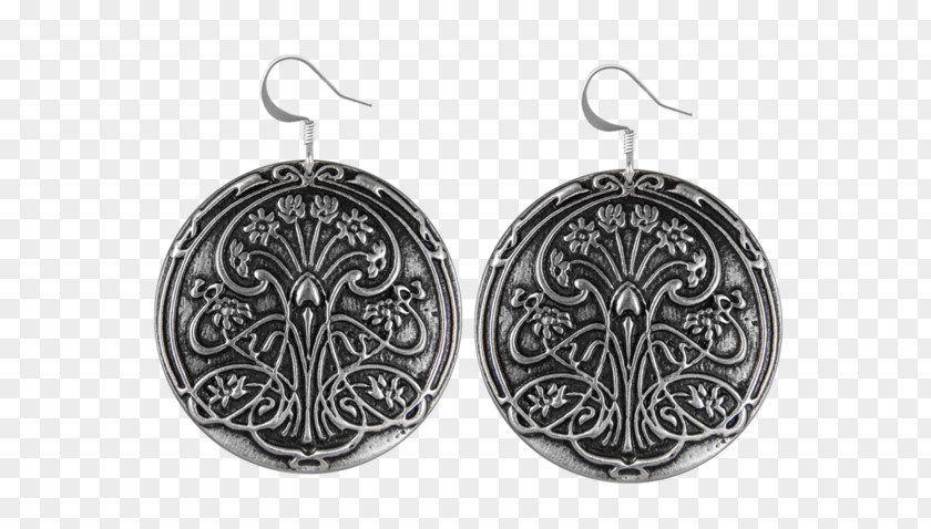 Metal Design Locket Earring Silver Necklace Pond PNG