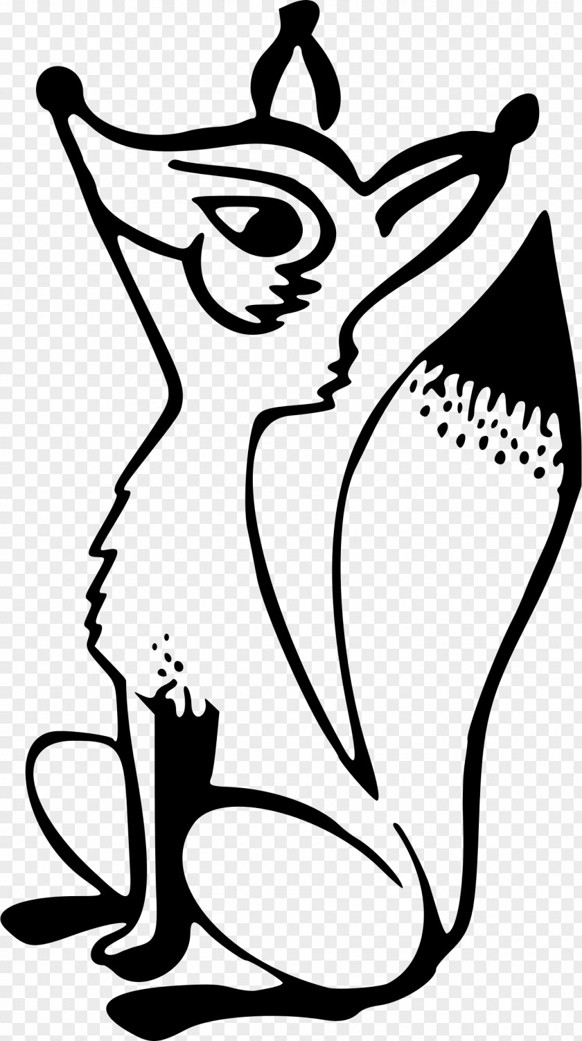 Fox Drawing Black And White Arctic Clip Art PNG