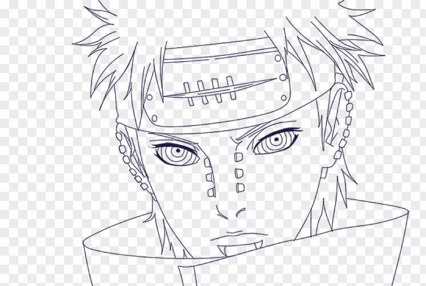 Naruto Pain Madara Uchiha Line Art Deidara Sketch PNG