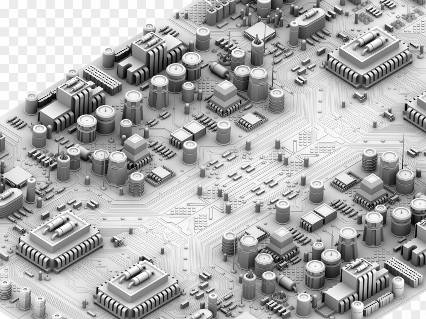 Computer Chip Circuit Printed Board Electronic Electrical Network Integrated Electronics PNG