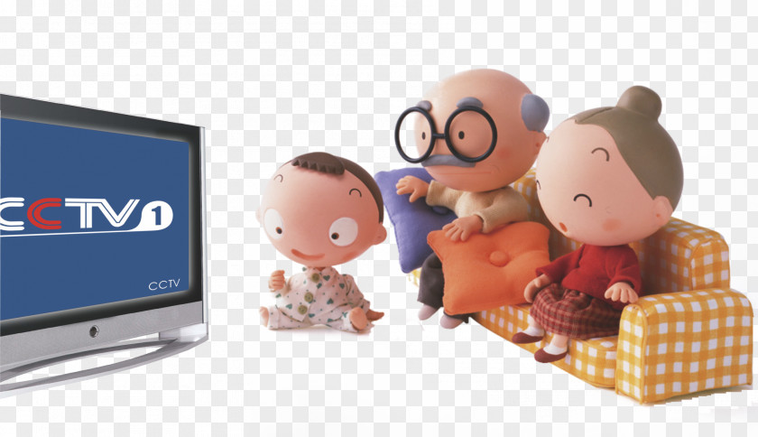 Family Watching TV Television Cartoon PNG