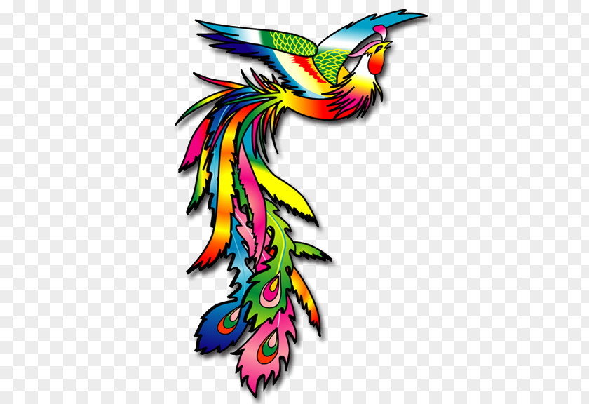 Multicolored Phoenix Bird Fenghuang Flight U767eu9ce5u671du9cf3 PNG