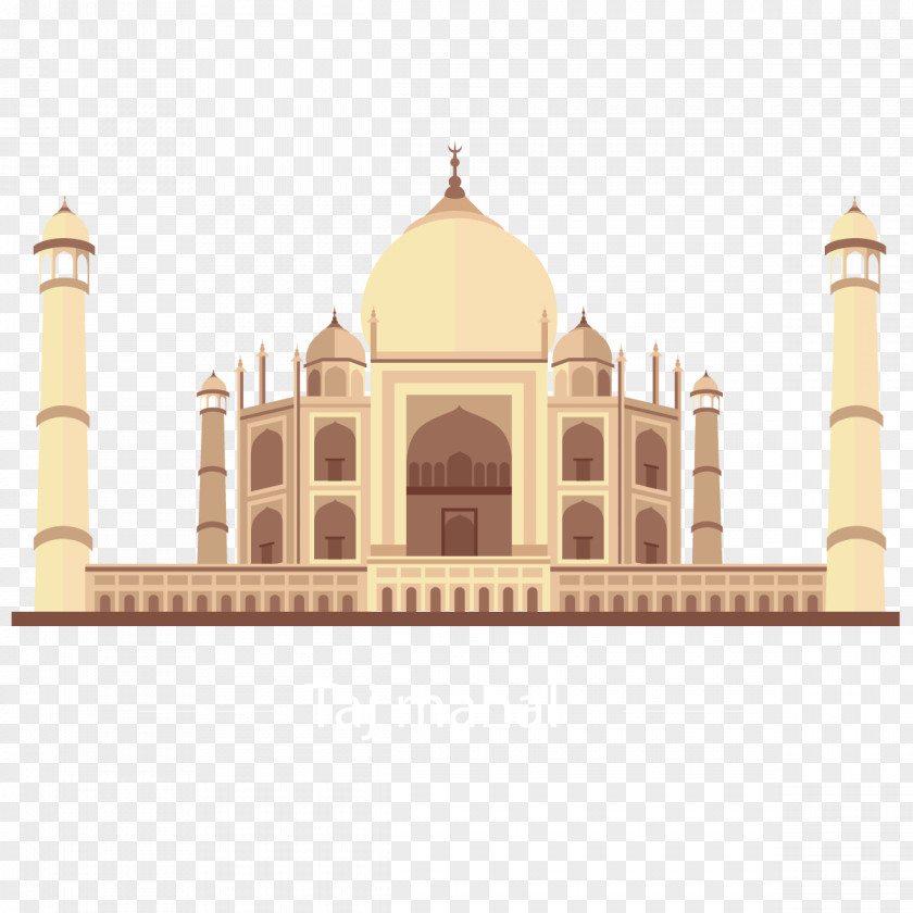 Vector Taj Mahal Landmark Illustration PNG