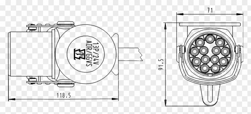 Electrical Connector Crimp Trailer Plastic PNG