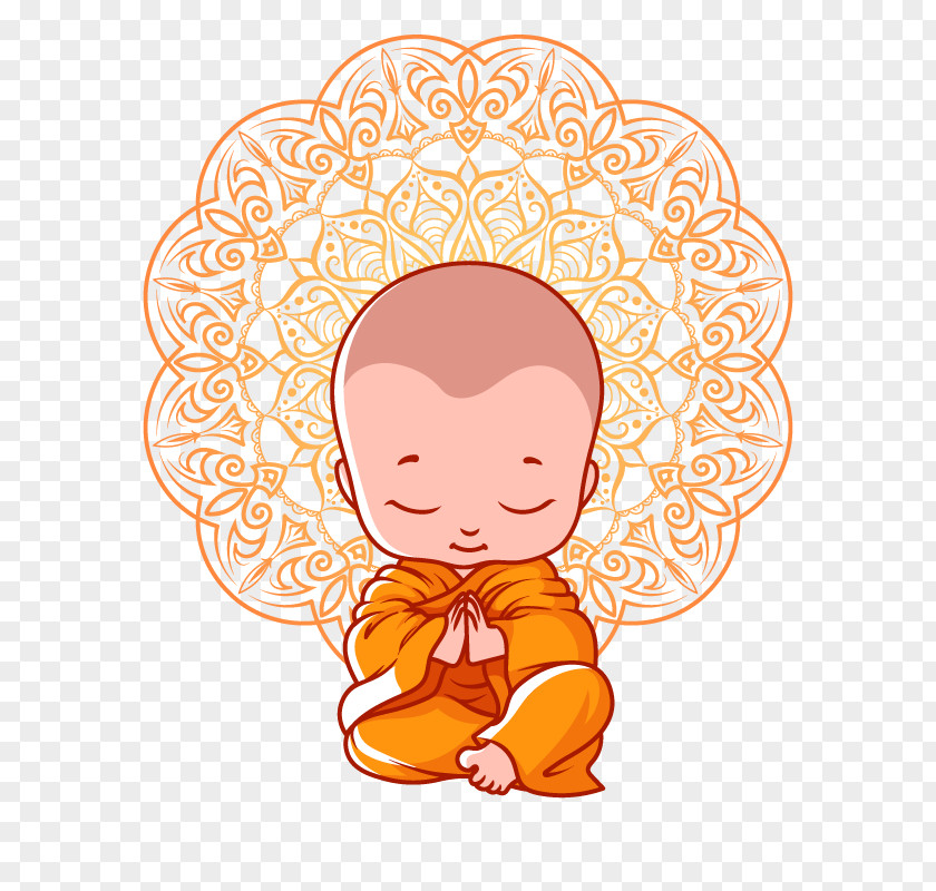 Little Buddha Bhikkhu Cartoon Buddhism Monk PNG