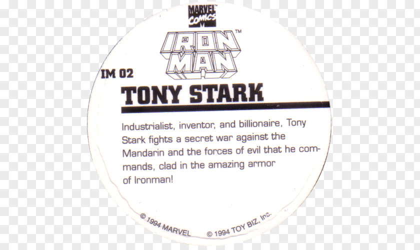 Milk Man Iron Marvel Comics Toy Biz Caps PNG