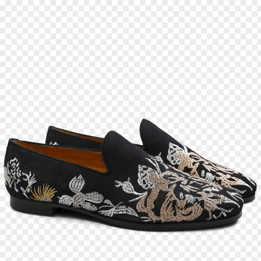 Embrodery Slip-on Shoe Suede Leather Fur PNG