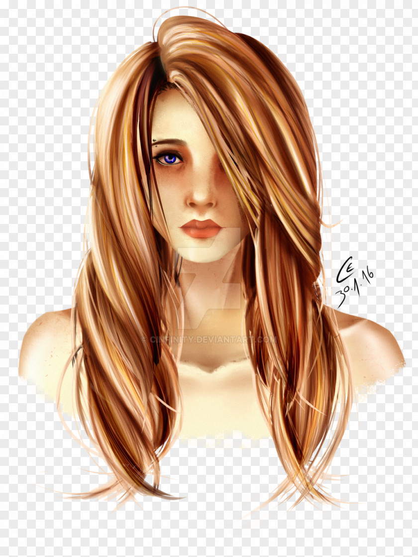 Hair Blond Layered Step Cutting Coloring PNG