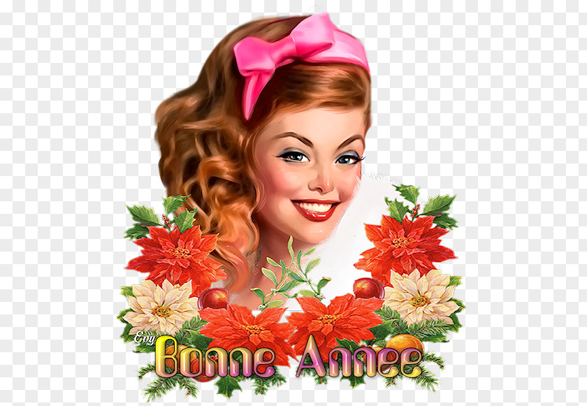 Miss Virginia Bonne Et Heureuse Année Hair Coloring Floral Design Cut Flowers 0 PNG