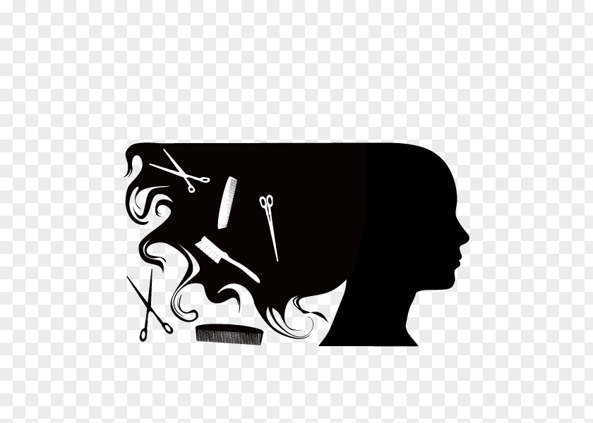 Women Hair Silhouette Vector Haircut Comb Beauty Parlour Hairstyle Hairdresser PNG