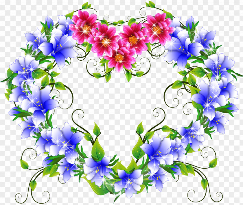 Flower Heart Cut Flowers Blue Rose PNG