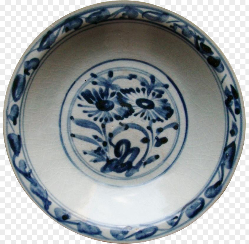 Plate Ceramic Blue And White Pottery Platter PNG