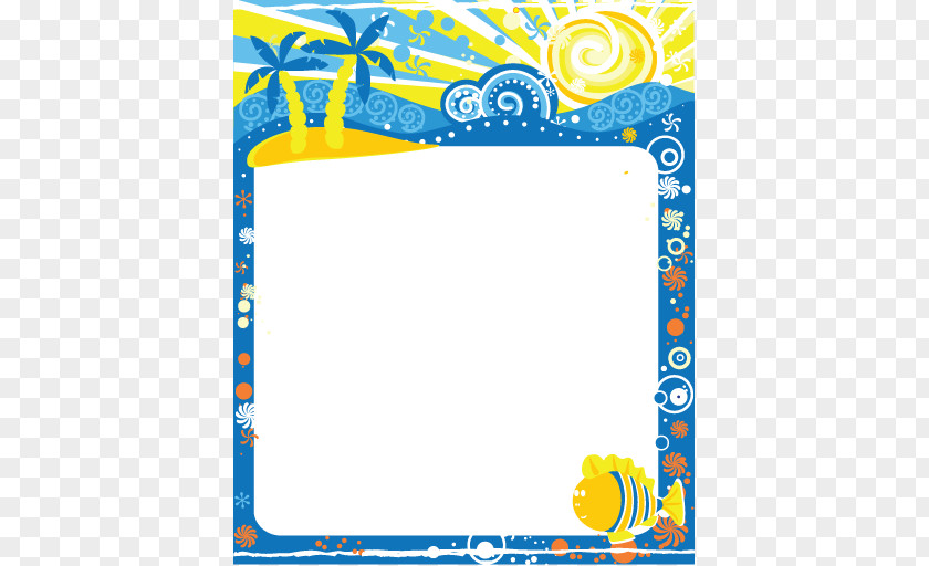 Coconut Tree Decorative Frame Picture Calendar Clip Art PNG