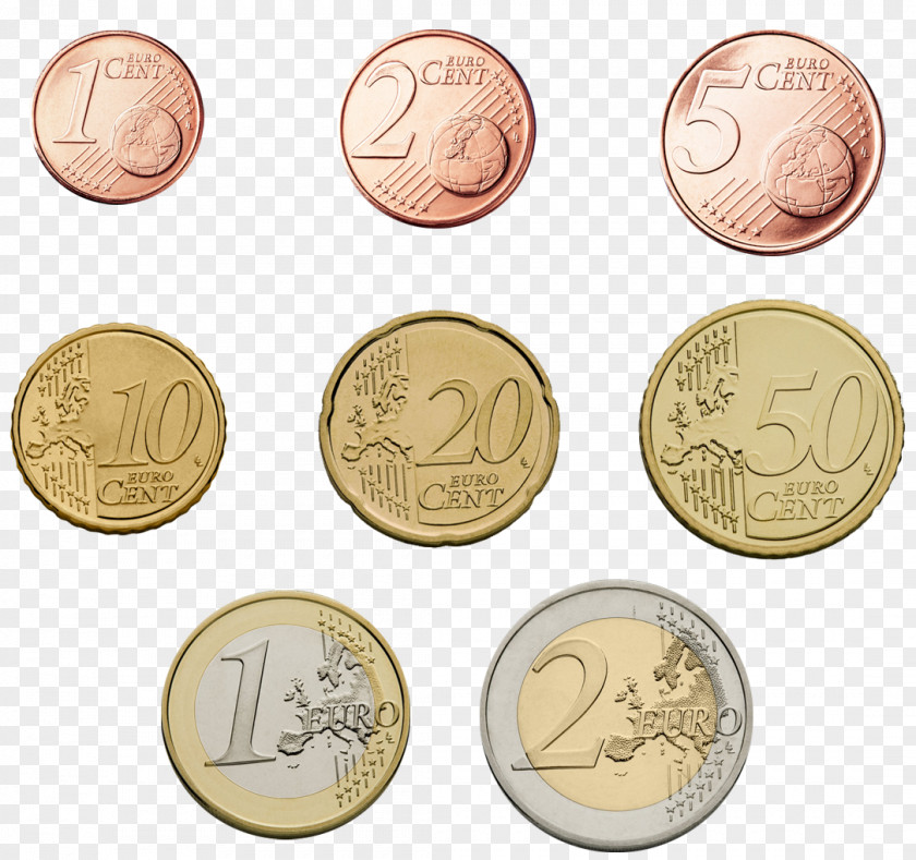 Coin Euro Coins Money 50 Cent PNG