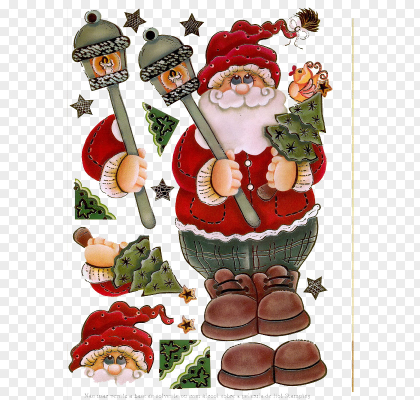 Santa Claus Paper Decoupage Christmas Clip Art PNG