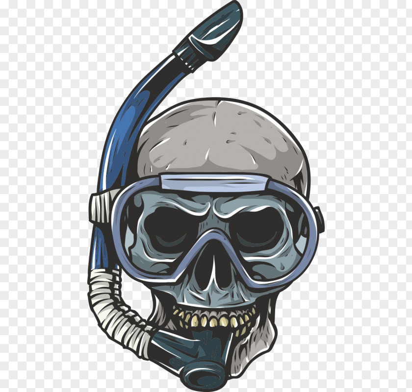 Skull Scuba Diving Underwater & Snorkeling Masks Set PNG