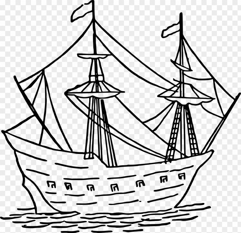 Boat Caravel Ship Drawing Clip Art PNG