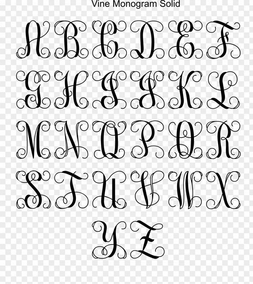 Creative Font Collection Letter Handwriting Monogram Calligraphy PNG