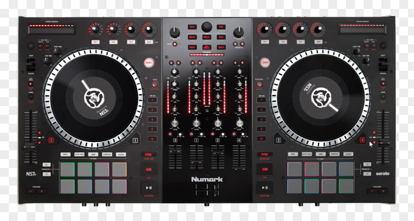 DJ Controller Numark Industries Disc Jockey NS7II Audio Mixers PNG