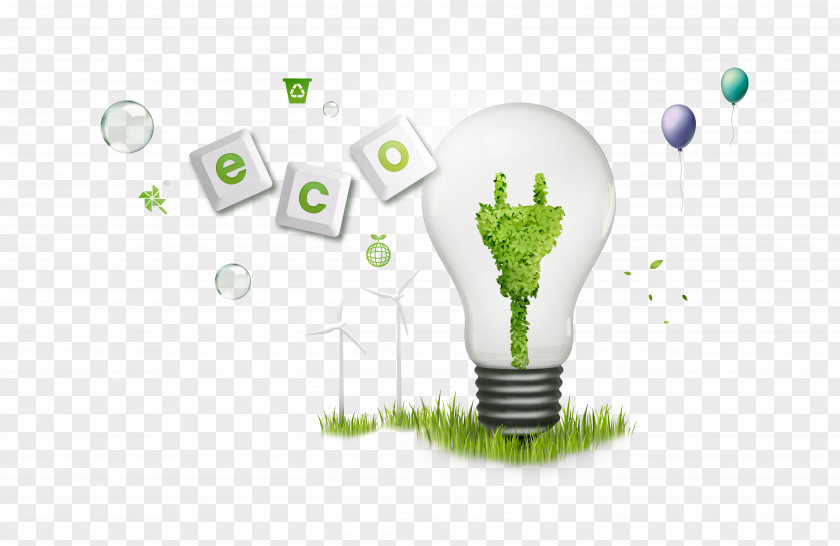 Green Light Bulb To Pull Creative HD Free Energy Conservation Electricity Poster PNG