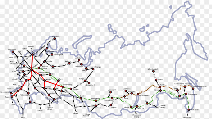 RUSSIA 2018 Rail Transport Russian Railways Train Trans-Siberian Railway Network PNG