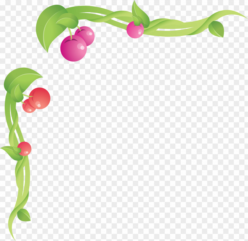 Small Red Berries Leaves Decorative Frame Vector Leaf Vecteur PNG