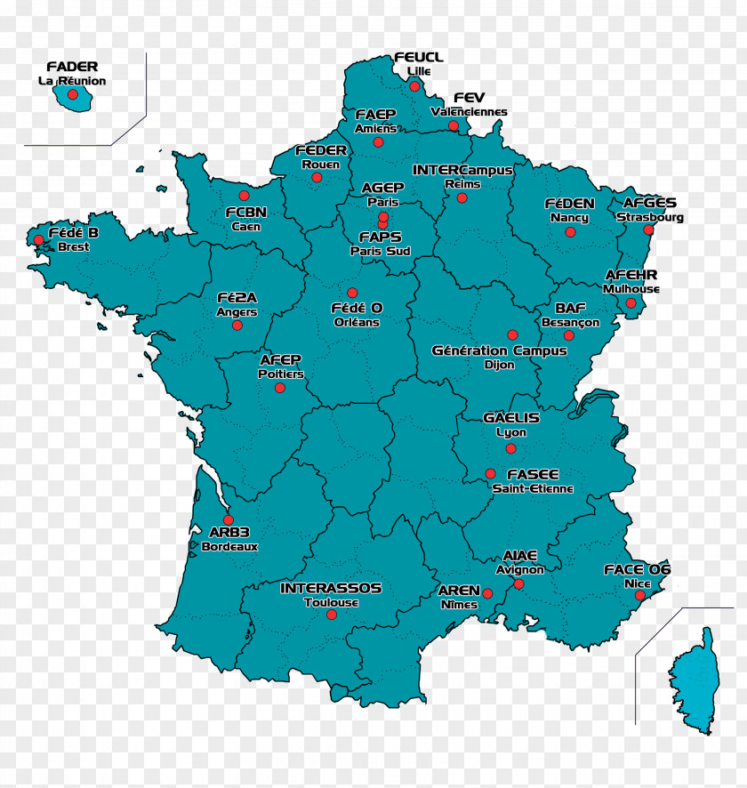 France Blank Map Vector PNG