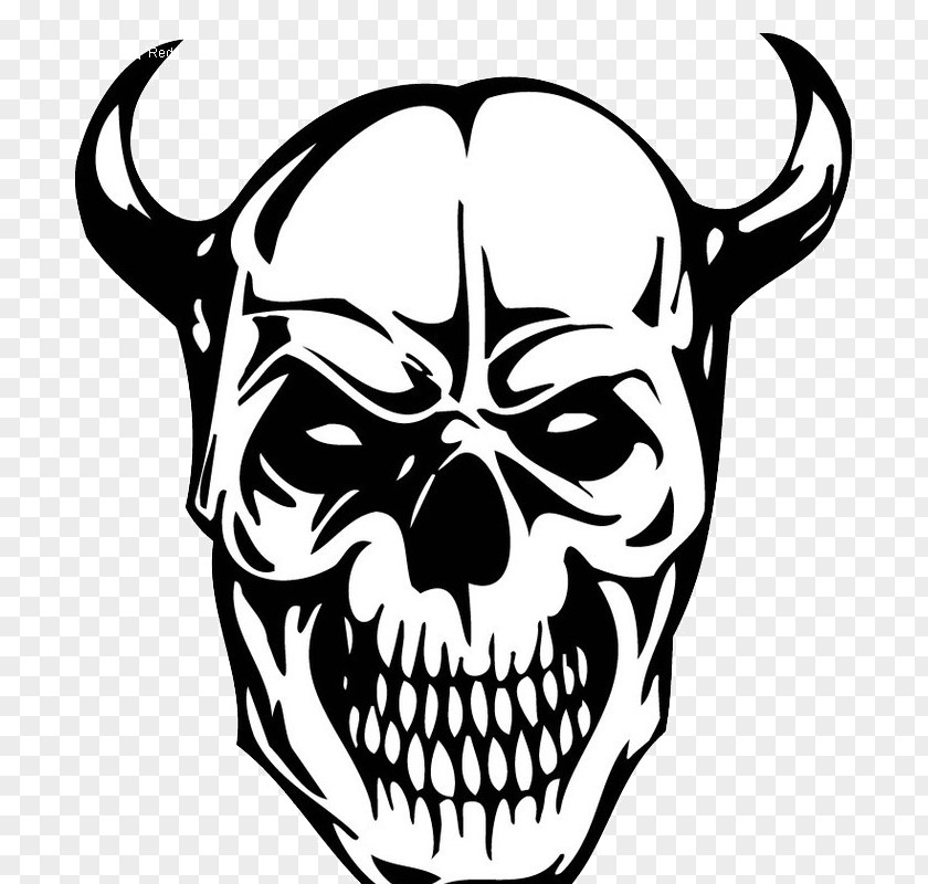 Devil Skull Wall Decal Sticker Tattoo PNG