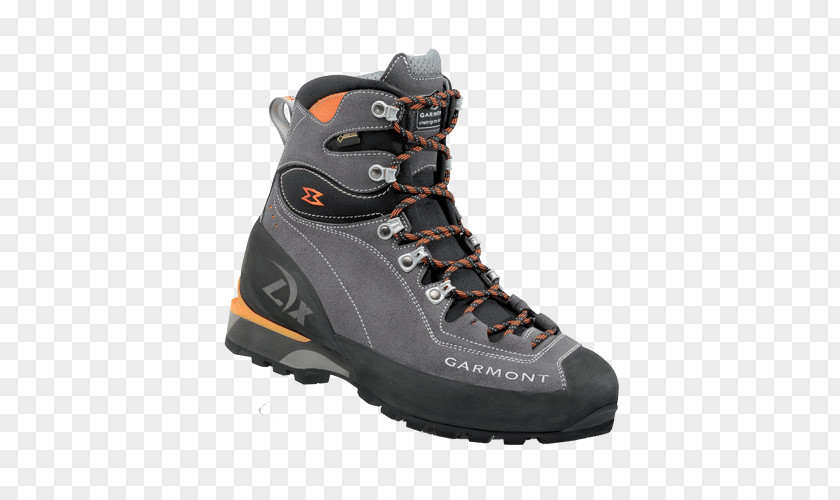Orange Grey Hiking Boot Backpacking Mountaineering Shoe PNG