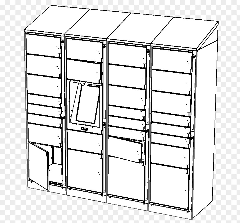 Parcel Locker Shed Line Product Design Shelf Angle PNG
