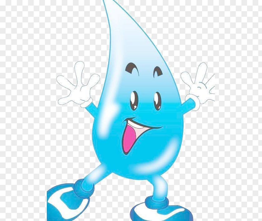 Happy Cartoon Water Drop Painting PNG