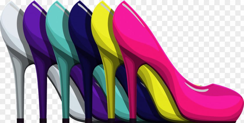 Vector Hand Colored High Heels High-heeled Footwear Shoe PNG