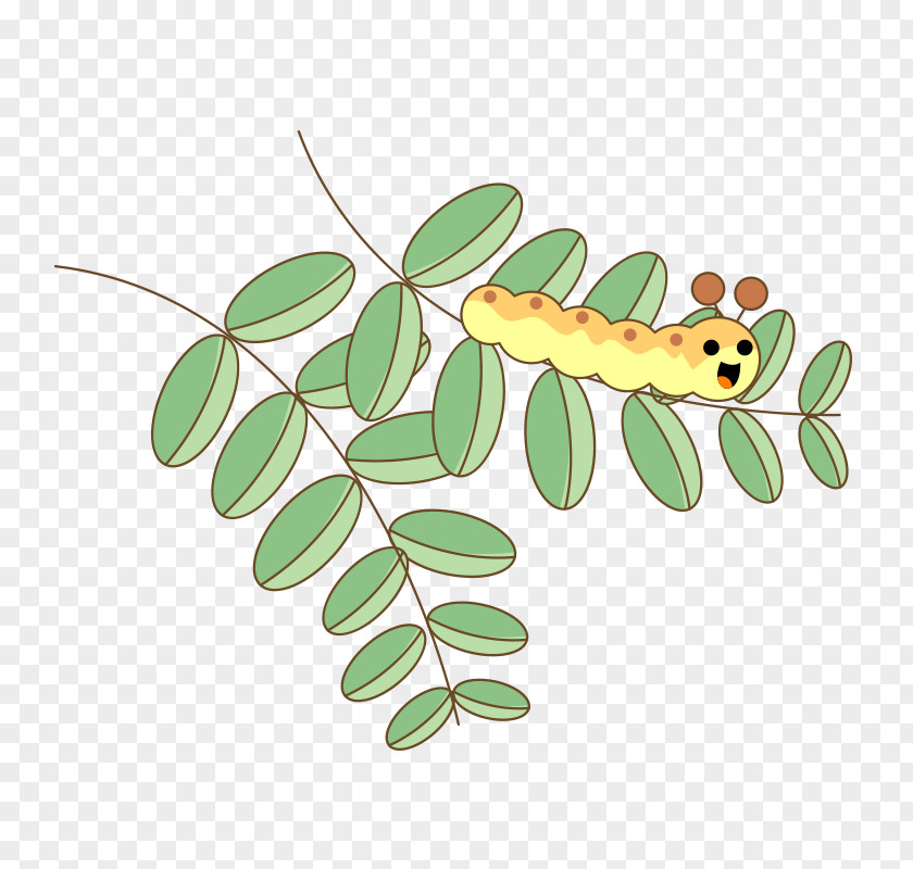 Cute Cartoon Small Leaf Caterpillar Plot PNG