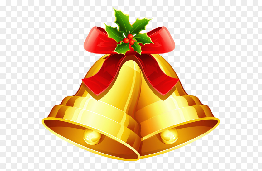 Golden Christmas Bell Jingle Decoration Clip Art PNG