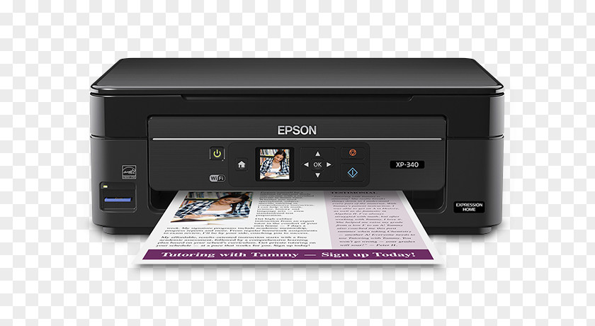 Ink Mountain Epson Expression Home XP-340 Multi-function Printer Image Scanner PNG