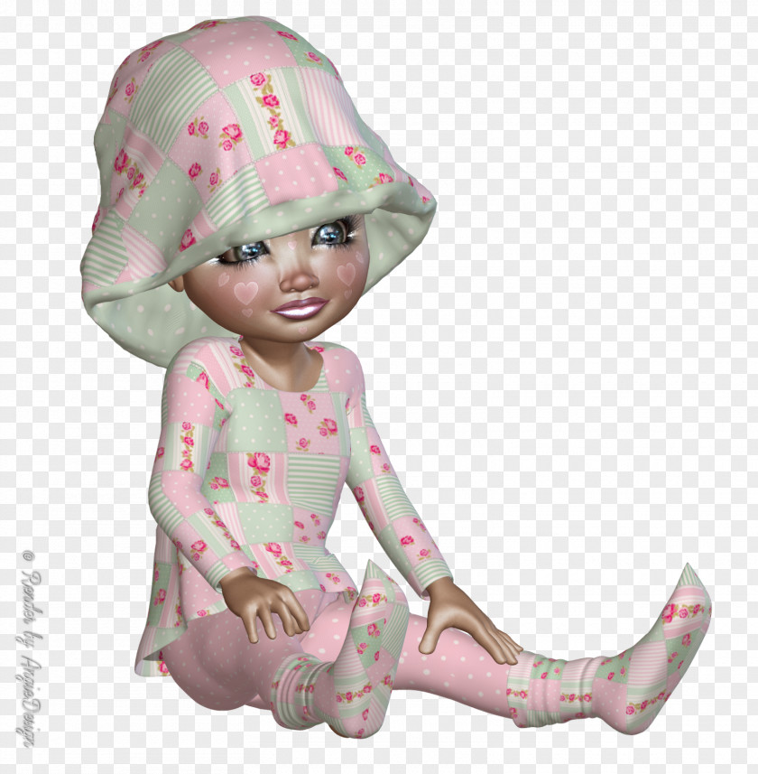 Poser Monchhichi Doll Angie Sun Hat Biscuits PNG
