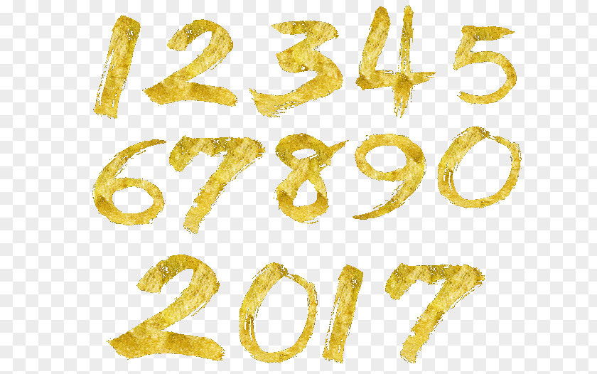 Gold Handwritten Figures Handwriting Numerical Digit Digital Data PNG