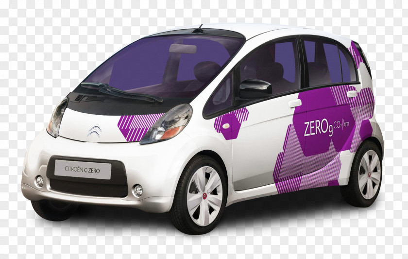 White Citroen C Zero Small Car Mitsubishi I-MiEV Citroxebn Electric Vehicle PNG