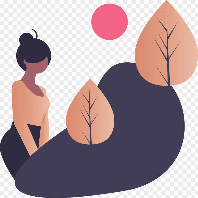 Cartoon Leaf Tree Sitting Plant PNG