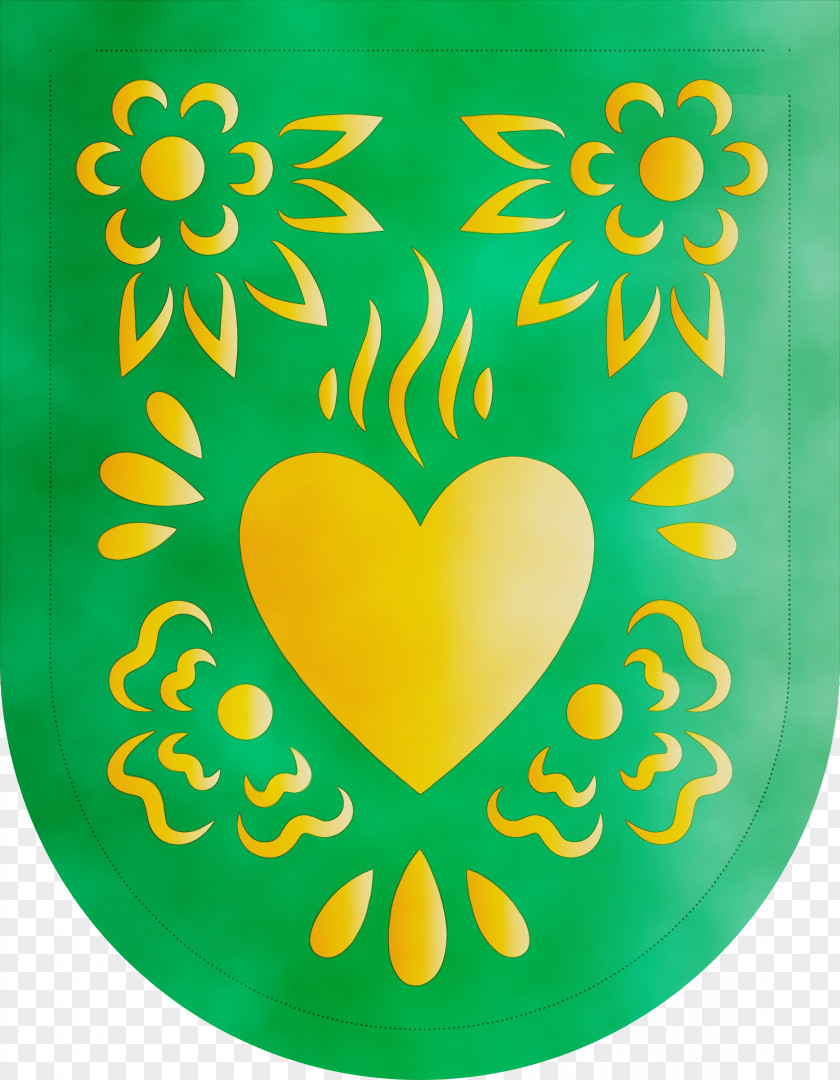 Petal Green Font Heart M-095 PNG