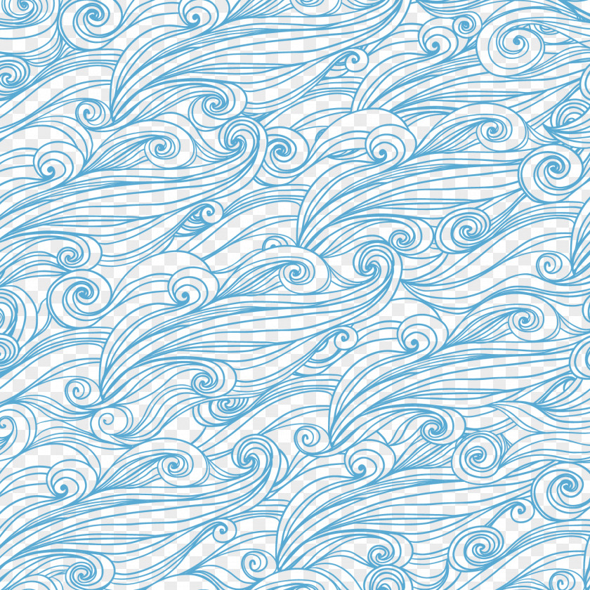 Vector Blue Wave Pattern Seamless Background Wind PNG